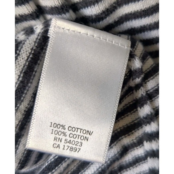 Banana Republic‎ Women's Open Cardigan Fitted Sleeves Navy/White Stripe Size L - Picture 4 of 5